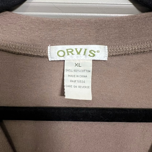 Orvis Light Brown Soft Cotton Cardigan - Picture 2 of 7